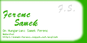 ferenc samek business card